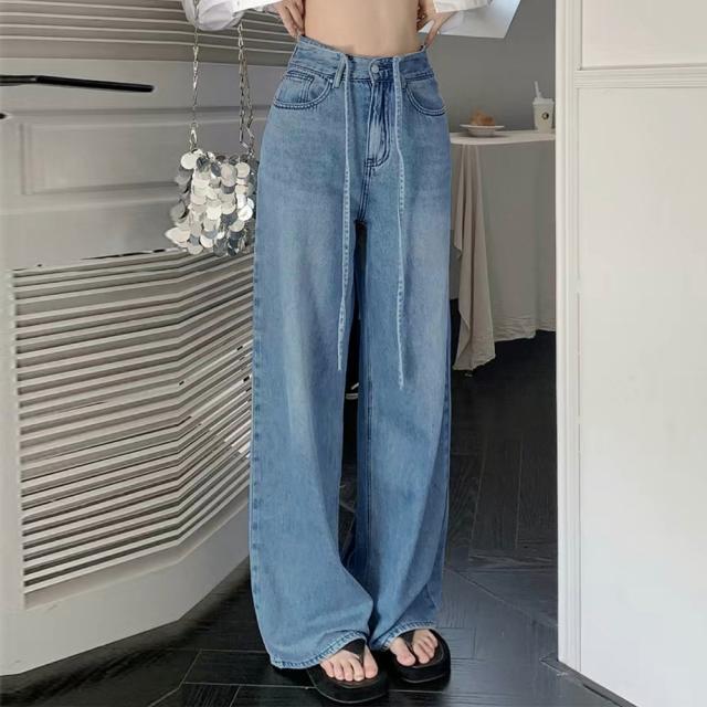 ウォッシュドデニムパンツ レディース 送料無料 即日発送-1