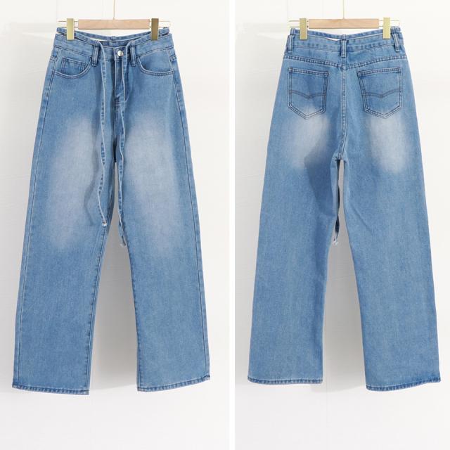 ウォッシュドデニムパンツ レディース 送料無料 即日発送-2