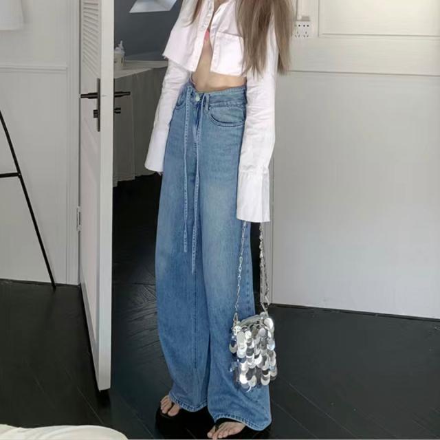 ウォッシュドデニムパンツ レディース 送料無料 即日発送-6