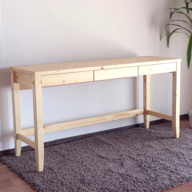 変哲もないリビングデスク 幅140×奥行45cm ナチュラル 送料無料-8