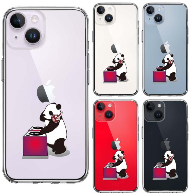 iPhone14Plus ケース クリアパンダ DJ スマホケース 側面ソフト 背面ハード ハイブリッド 送料無料-1