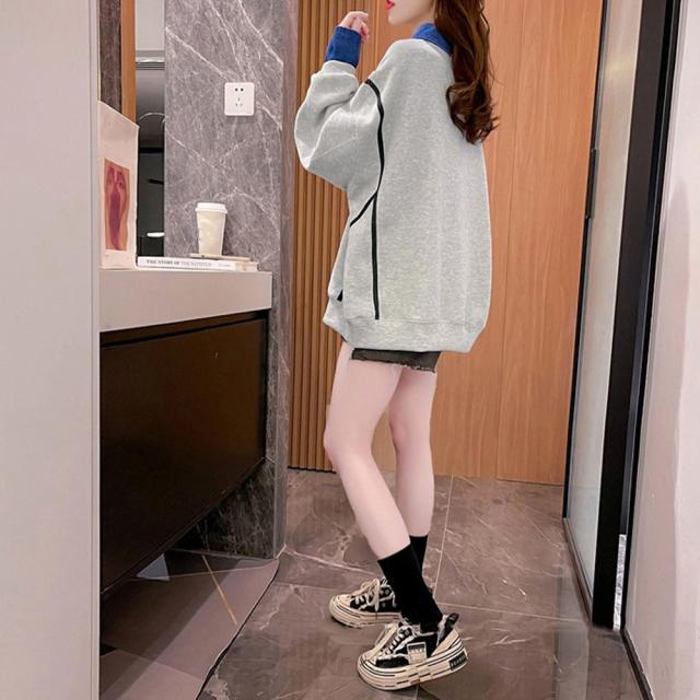 レイヤード風スウェットトップスレディース 送料無料 即日発送-7