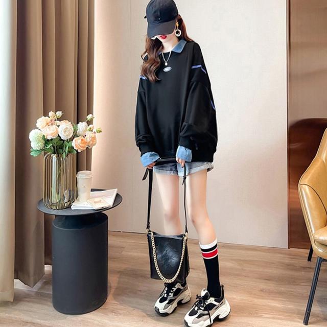 レイヤード風 スウェット 薄手トレーナー 送料無料 即日発送-4