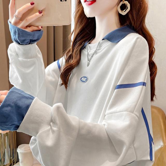 レイヤード風 スウェット 薄手トレーナー 送料無料 即日発送-6