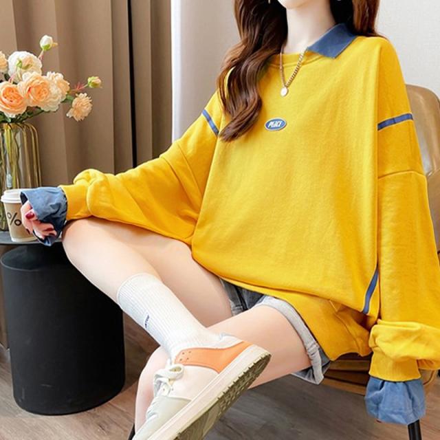 レイヤード風 スウェット 薄手トレーナー 送料無料 即日発送-8