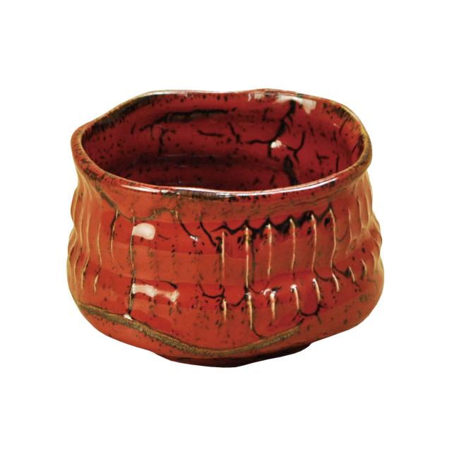 削ぎ目 抹茶碗 ゆず白 シルバー ゆず赤 日本製 美濃焼 送料無料-5