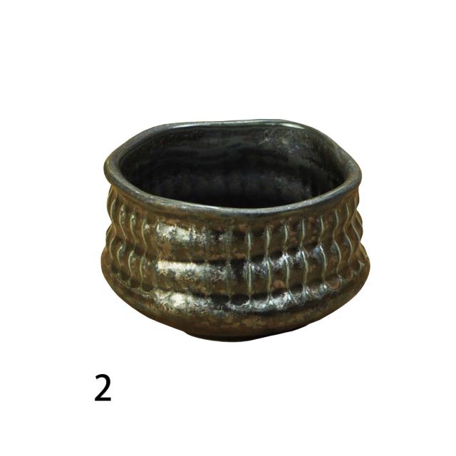 削ぎ目 姫抹茶碗 ゆず白 シルバー ゆず赤 日本製 美濃焼 送料無料-1