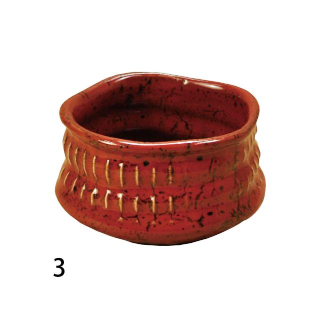 削ぎ目 姫抹茶碗 ゆず白 シルバー ゆず赤 日本製 美濃焼 送料無料-2