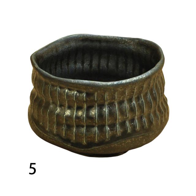 削ぎ目 抹茶碗 ゆず白 シルバー ゆず赤 日本製 美濃焼 送料無料-1