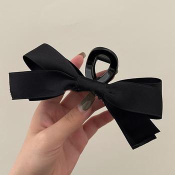 ヘアクリップ バンスクリップ リボン 黒 送料無料 即日発送-6