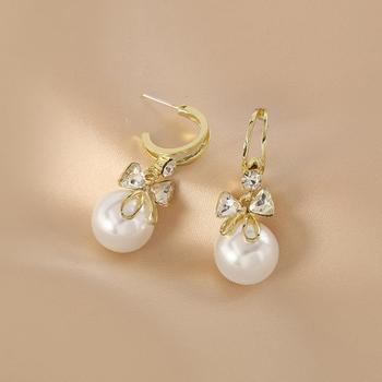 ピアス 揺れる パールリボンピアス 送料無料 即日発送-9