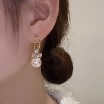 ピアス 揺れる パールリボンピアス 送料無料 即日発送-5