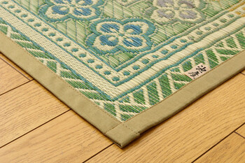 カーペット 純国産 い草花ござカーペット 約191×286cm アシック 送料無料-7