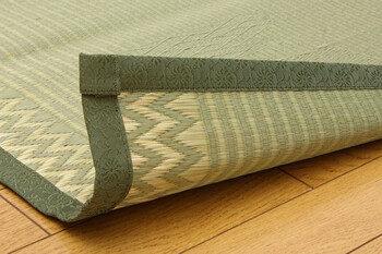 カーペット 純国産 イ草花ござカーペット 約261×261cm 扇 送料無料-7