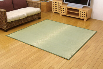 カーペット 純国産 イ草花ござカーペット 約261×352cm 扇 送料無料-5