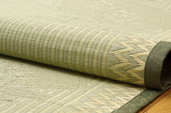 カーペット 純国産 イ草花ござカーペット 約261×352cm 扇 送料無料-6