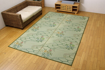 カーペット い草花ござ カーペット 本間4.5畳 流水 送料無料-7