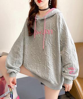 エンボスロゴ パーカー 長袖プルオーバー 送料無料 即日発送-7