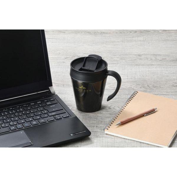 カフェマグバリスタ真空蓋付マグカップ330ブラック 2個セット 送料無料 即日発送-3