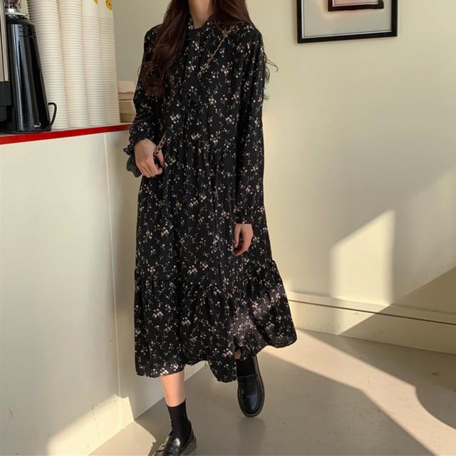 ワンピース 小花柄 ボウタイワンピース レディース春 送料無料 即日発送-4