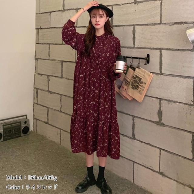 ワンピース 小花柄 ボウタイワンピース レディース春 送料無料 即日発送-6