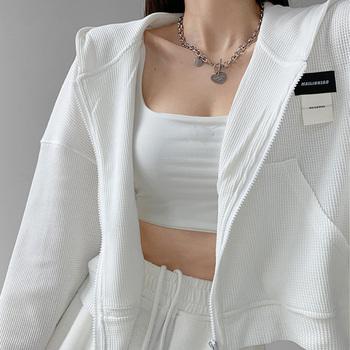 クロップド丈 パーカー ジップアップ春秋 送料無料 即日発送-3