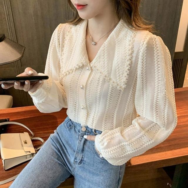 ビックカラーブラウス きれいめ春トップス 送料無料 即日発送-9