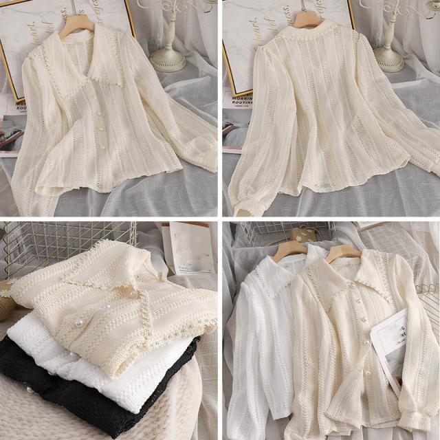 ビックカラーブラウス きれいめ春トップス 送料無料 即日発送-2