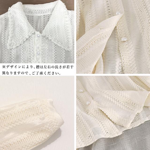 ビックカラーブラウス きれいめ春トップス 送料無料 即日発送-3