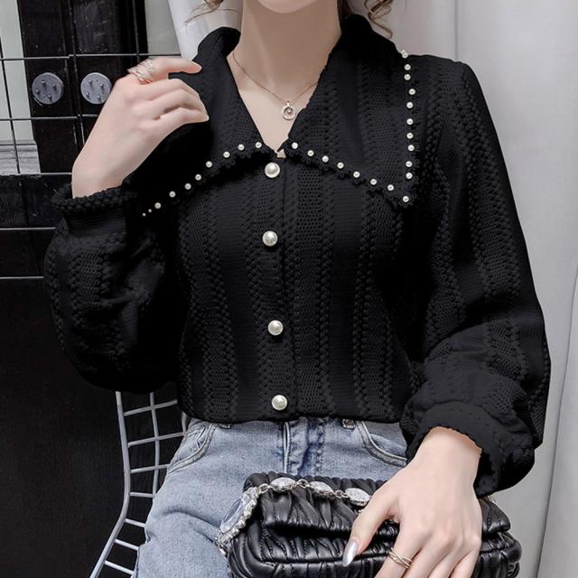 ビックカラーブラウス きれいめ春トップス 送料無料 即日発送-4