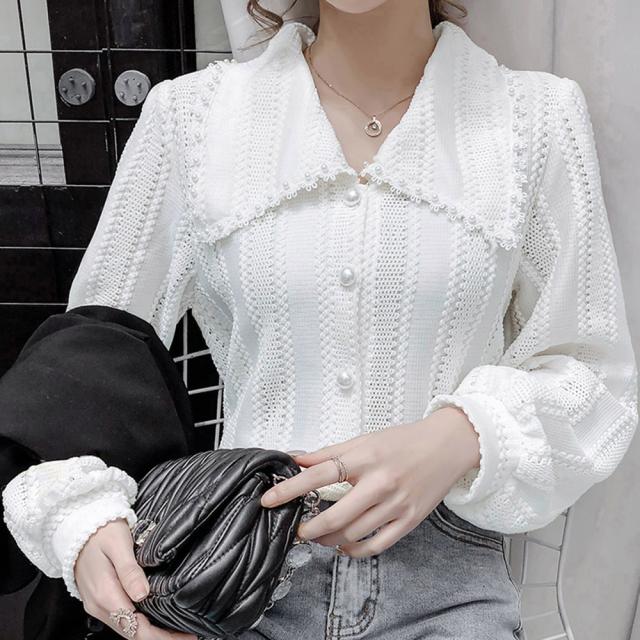 ビックカラーブラウス きれいめ春トップス 送料無料 即日発送-6