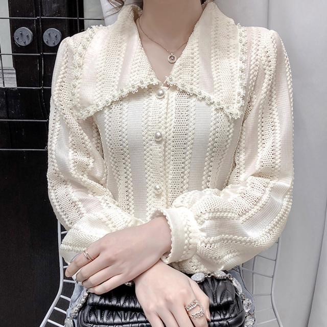 ビックカラーブラウス きれいめ春トップス 送料無料 即日発送-7