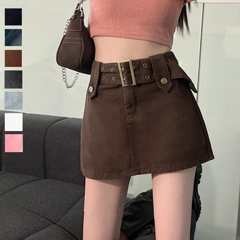 キュロットデニムスカート ハイウエスト SK18802324-0542 送料無料 即日発送-0