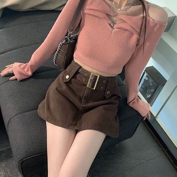 キュロットデニムスカート ハイウエスト SK18802324-0542 送料無料 即日発送-4