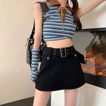 キュロットデニムスカート ハイウエスト SK18802324-0542 送料無料 即日発送-6