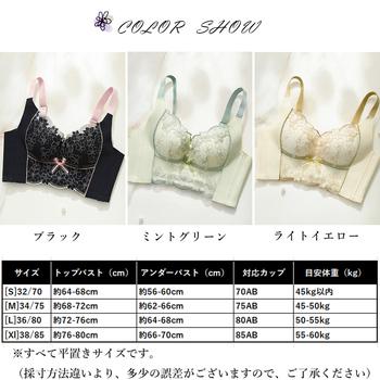 刺しゅうレースブラジャーハーフトップブラ 送料無料 即日発送-1