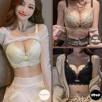 花柄刺しゅう レース ブラジャー ショーツ セット 送料無料 即日発送-1