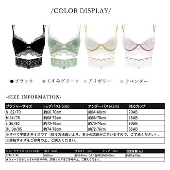 花柄刺しゅう レース ランジェリーセット 送料無料 即日発送-1
