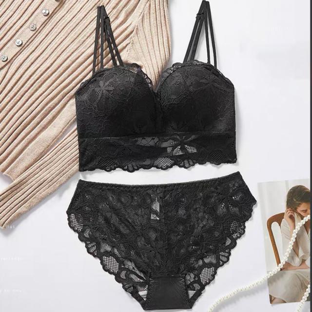 花柄刺しゅうレース ブラジャー ショーツ セット 送料無料 即日発送-9