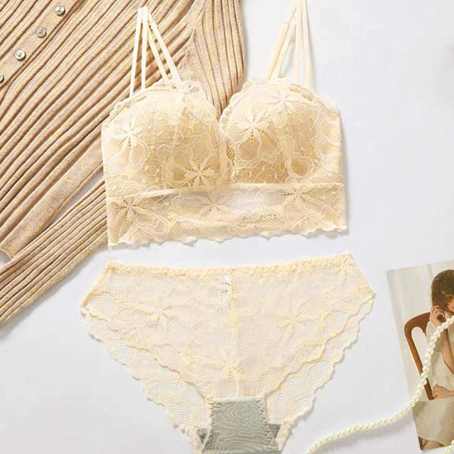 花柄刺しゅうレース ブラジャー ショーツ セット 送料無料 即日発送-4