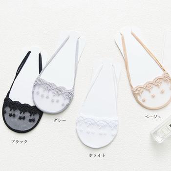 フットカバー 靴下 レースソックス 花柄 送料無料 即日発送-1