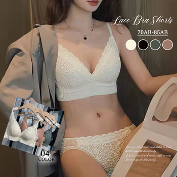 ノンワイヤー ブラジャー ショーツセット 送料無料 即日発送-2