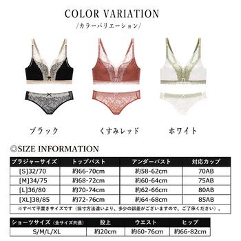 ノンワイヤー ブラジャー＆ショーツセット 送料無料 即日発送-1