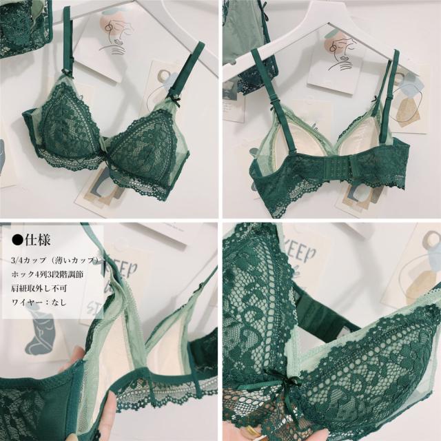 ノンワイヤーブラジャー ショーツ セット 送料無料 即日発送-2