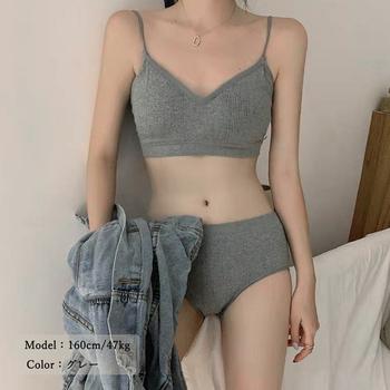 リブ素材 ブラショーツ 2点黒 送料無料 即日発送-4