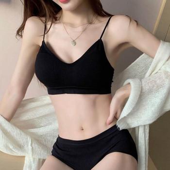 リブ素材 ブラショーツ 2点黒 送料無料 即日発送-7