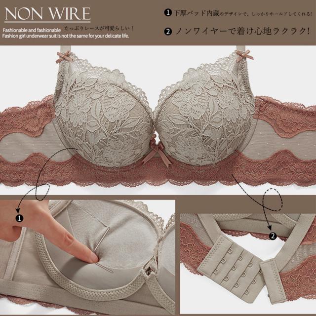 総レース 下着ブラジャー ショーツ セット 送料無料 即日発送-3