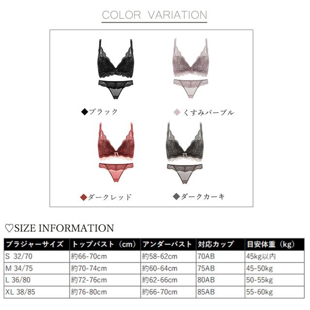 総レース ブラジャー ショーツ セット 送料無料 即日発送-1