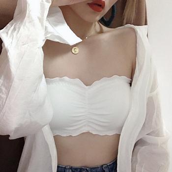 ギャザー チューブトップブラ 送料無料 即日発送-5