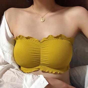 ギャザー チューブトップブラ 送料無料 即日発送-6